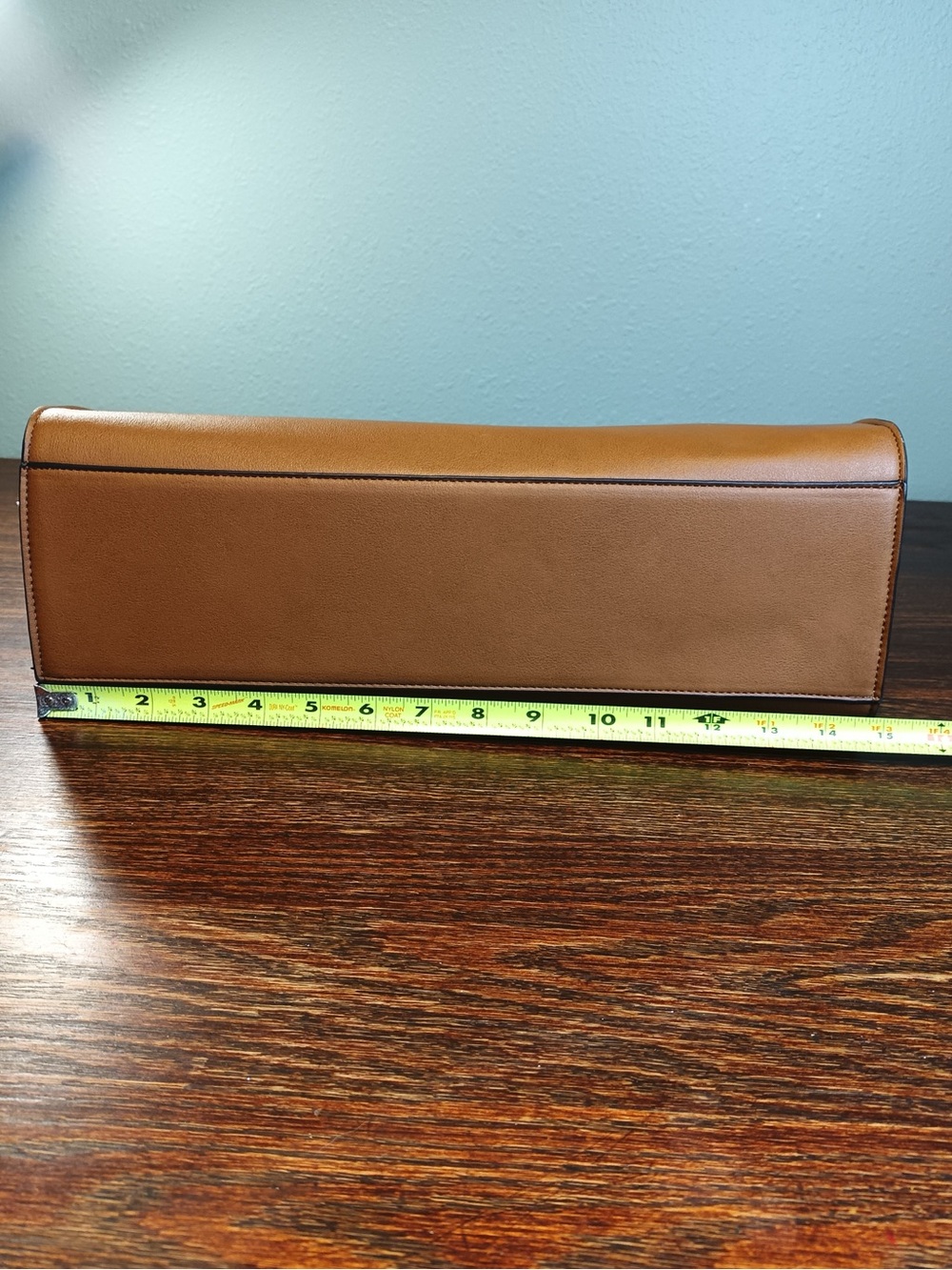Nicole Miller Satchel with Laptop Sleeve Brown Cream Black Faux Leather - Picture 5 of 16